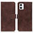 Leather Case Stands Flip Cover Holder K07Z for Motorola Moto G73 5G Brown