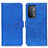 Leather Case Stands Flip Cover Holder K07Z for OnePlus Nord N200 5G Blue