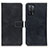 Leather Case Stands Flip Cover Holder K07Z for Oppo A53s 5G Black