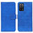 Leather Case Stands Flip Cover Holder K07Z for Oppo A53s 5G Blue