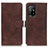 Leather Case Stands Flip Cover Holder K07Z for Oppo F19 Pro+ Plus 5G Brown