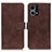 Leather Case Stands Flip Cover Holder K07Z for Oppo F21s Pro 4G Brown