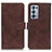 Leather Case Stands Flip Cover Holder K07Z for Oppo Reno6 Pro 5G Brown