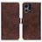 Leather Case Stands Flip Cover Holder K07Z for Oppo Reno7 4G Brown