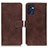 Leather Case Stands Flip Cover Holder K07Z for Oppo Reno7 5G Brown