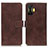 Leather Case Stands Flip Cover Holder K07Z for Xiaomi Poco F4 GT 5G Brown