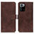 Leather Case Stands Flip Cover Holder K07Z for Xiaomi Poco X3 GT 5G Brown