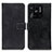 Leather Case Stands Flip Cover Holder K07Z for Xiaomi Redmi 10 Power Black