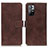 Leather Case Stands Flip Cover Holder K07Z for Xiaomi Redmi Note 11S 5G Brown