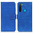 Leather Case Stands Flip Cover Holder K07Z for Xiaomi Redmi Note 8 (2021) Blue