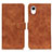 Leather Case Stands Flip Cover Holder K08Z for Samsung Galaxy A23e 5G Brown