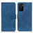 Leather Case Stands Flip Cover Holder K09Z for Oppo A55S 5G Blue