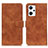 Leather Case Stands Flip Cover Holder K09Z for Oppo Reno7 A Brown