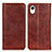 Leather Case Stands Flip Cover Holder K10Z for Samsung Galaxy A23s Brown