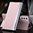 Leather Case Stands Flip Cover Holder L01 for Samsung Galaxy S21 Plus 5G Pink