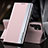 Leather Case Stands Flip Cover Holder L01 for Samsung Galaxy S21 Ultra 5G Pink