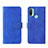 Leather Case Stands Flip Cover Holder L01Z for Motorola Moto E30 Blue
