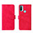 Leather Case Stands Flip Cover Holder L01Z for Motorola Moto E30 Hot Pink