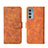 Leather Case Stands Flip Cover Holder L01Z for Motorola Moto Edge Lite 5G Brown