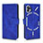 Leather Case Stands Flip Cover Holder L01Z for Nothing Phone 1 Blue