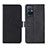 Leather Case Stands Flip Cover Holder L01Z for Vivo T1 5G India Black