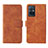 Leather Case Stands Flip Cover Holder L01Z for Vivo T1 5G India Brown