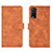 Leather Case Stands Flip Cover Holder L01Z for Vivo Y20s Brown