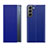 Leather Case Stands Flip Cover Holder L02 for Samsung Galaxy S22 Plus 5G Blue