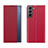 Leather Case Stands Flip Cover Holder L02 for Samsung Galaxy S22 Plus 5G Red