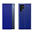 Leather Case Stands Flip Cover Holder L02 for Samsung Galaxy S22 Ultra 5G Blue