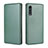 Leather Case Stands Flip Cover Holder L02Z for LG Velvet 4G Green