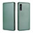 Leather Case Stands Flip Cover Holder L02Z for LG Velvet 5G Green