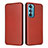 Leather Case Stands Flip Cover Holder L02Z for Motorola Moto Edge 30 5G Brown