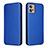 Leather Case Stands Flip Cover Holder L02Z for Motorola Moto G32 Blue