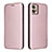 Leather Case Stands Flip Cover Holder L02Z for Motorola Moto G32 Rose Gold