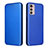 Leather Case Stands Flip Cover Holder L02Z for Motorola Moto G42 Blue