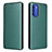 Leather Case Stands Flip Cover Holder L02Z for Motorola Moto G51 5G Green