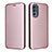 Leather Case Stands Flip Cover Holder L02Z for Motorola Moto G62 5G Rose Gold