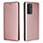 Leather Case Stands Flip Cover Holder L02Z for Oppo Reno6 Pro 5G India Rose Gold