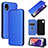 Leather Case Stands Flip Cover Holder L02Z for Samsung Galaxy A22 5G SC-56B Blue