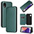 Leather Case Stands Flip Cover Holder L02Z for Samsung Galaxy A22 5G SC-56B Green