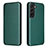 Leather Case Stands Flip Cover Holder L02Z for Samsung Galaxy S21 Plus 5G Green