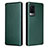 Leather Case Stands Flip Cover Holder L02Z for Vivo X60 Pro 5G Green