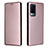 Leather Case Stands Flip Cover Holder L02Z for Vivo X60 Pro 5G Rose Gold