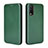 Leather Case Stands Flip Cover Holder L02Z for Vivo Y12s Green