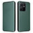 Leather Case Stands Flip Cover Holder L02Z for Vivo Y22s Green
