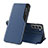 Leather Case Stands Flip Cover Holder L03 for Samsung Galaxy S21 FE 5G Blue