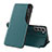 Leather Case Stands Flip Cover Holder L03 for Samsung Galaxy S21 FE 5G Green