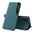 Leather Case Stands Flip Cover Holder L03 for Samsung Galaxy S21 Ultra 5G Green