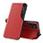 Leather Case Stands Flip Cover Holder L03 for Samsung Galaxy S21 Ultra 5G Red